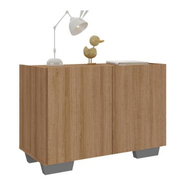 Imagem de Mesa De Cabeceira Com Pés 2 Portas Mp4134 Rustic cinza Rustic cinza