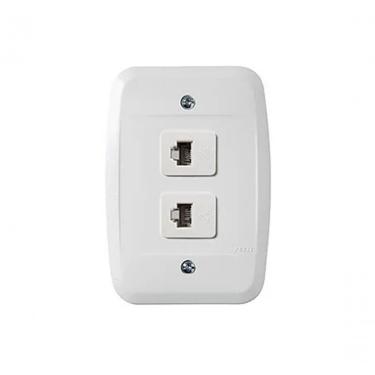 Imagem de Tomada Embutir Telefone C/ Conector Rj11 Branco 40147 - Pezzi