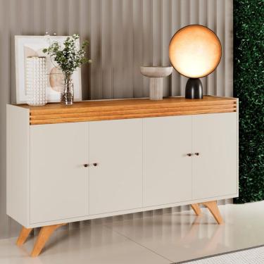 Imagem de Buffet Para Sala De Jantar 4 Portas 160cm Madrid Off White/naturalle