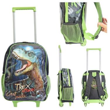 Imagem de Mochila Com Rodinhas Escolar Passeio Infantil Dinossauro T-Rex Linha C