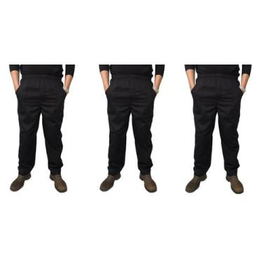 Imagem de Kit 3 calças para trabalho reforçada brim pesado 100 algodão - AJF Uni