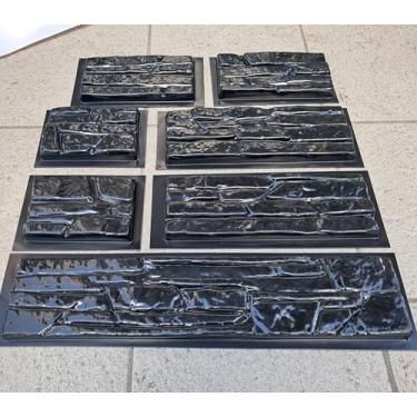 Imagem de BETONEX 7 peças ABS 2 mm Laje Calcário Molde de Pedra Natural Moldes de Cimento Plástico Molde de Parede de Cimento Azulejo de Concreto Formas DIY - Moldes de Pared para Cemento Rock Moldes para Prensa de Concreto