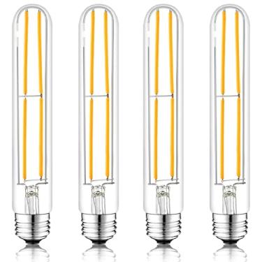 Imagem de Weyolin Lâmpada Led T10 De 7,3" 6W (Equivalente A 60W) 2700K, Luz Edison Branca Quente, 600Lm, Regulável, Tubular Longa E26 Para Pendente Rústico, Tubo Industrial, Arandelas Parede, Lustres (Pacote