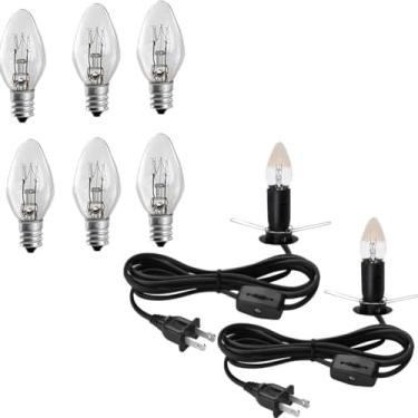 Imagem de Tiqian Fio Para Lâmpada De Sal Do Himalaia - Lâmpadas Halógenas Reposição Reguláveis 25 W, Base E12, Perfeitas Abajures, Luzes Noturnas, Aquecedores Cera Com 6 Grátis (2)