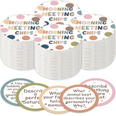 Imagem de 50 PCS Fichas de Reunião Manhã Cartões de Perguntas de Estudantes 25 Estilos Conversação Iniciante Cartões de Resposta de Estudante Primário para Sala de Aula Atividade Quebra-gelo Melhorar