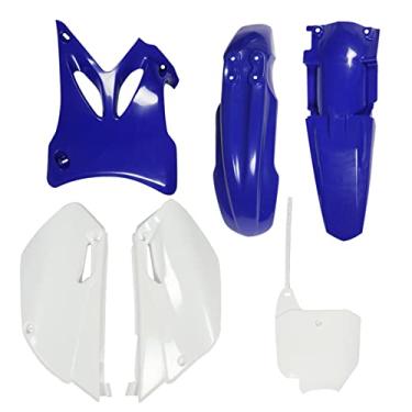 Imagem de waltyotur Kit De Carenagem Lateral Plástico Abs Azul E Branco Para Substituição Em Yamaha Yz85 2002-2014 Motocross