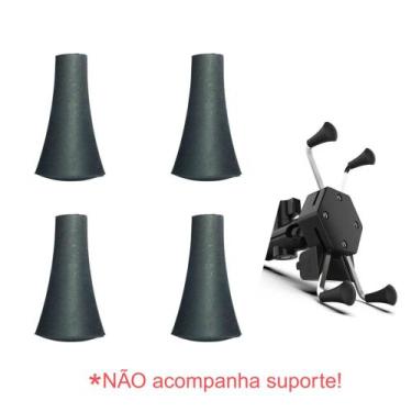 Imagem de Kit 4 Borrachas Borrachinha Para Suporte De Celular Preta - Blugbor