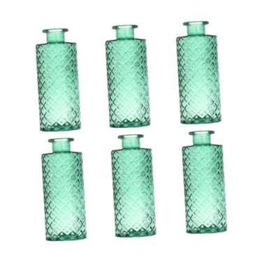 Imagem de Ｂｅｓｇａ 6 peças de vasos de vidro para arranjos florais, centro de mesa, acessório floral simples, mini vasos de flores para sala de estar, Verde