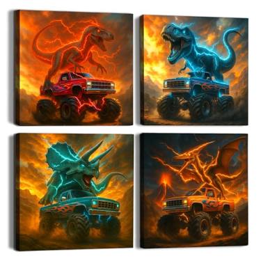 Imagem de Deveosa Dinossauro banheiro quarto crianças arte de parede impressões em tela fotos vintage berçário dinossauro decoração pôster para meninos pequenos