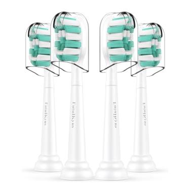 Imagem de FutulkyUS Cabeças de escova de dentes de substituição para Philips Sonicare, refil de dente sônico elétrico com cabeça de clique 4100, controle de placa, pacote com 4, branco