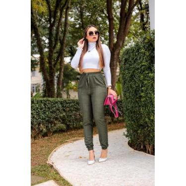 Imagem de Calça feminina jogger tecido viscolinho - MODA FILO, Azul, G