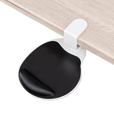 Imagem de EHO Grampo na plataforma do mouse, clipe na almofada giratória de 360 graus, com descanso de pulso de gel confortável, ergonômico, fixação, bandeja deslizante, adequado para mesa de 3,8 cm de espessura, para organizador de mesa de escritório em casa