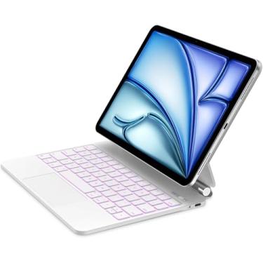 Imagem de Bettdow Capa com Teclado e trackpad para iPad 10ª Geração 10.9" Polegadas, iPad (A16) 11th Generation 11 Inch 2025; modelos A2696,A2757,A2777,A3354,A3355 e A3356 com Auto Hibernação(Branco)