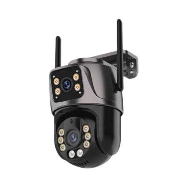 Imagem de Câmera Externa 4K 8MP HD Wifi PTZ Lente Dupla Tela Dupla AI Rastreamen