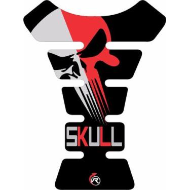 Imagem de Tankpad Adesivo Protetor De Tanque Vermelho Preto Caveira - Resitank