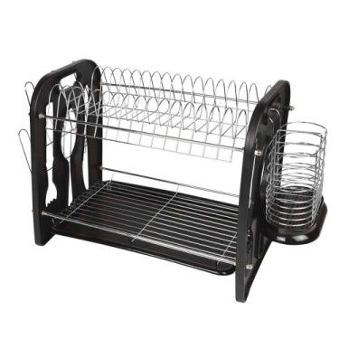 Imagem de Escorredor de Louças Preto 2 Andares 16 Pratos Maggiore - MOR