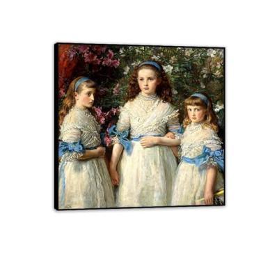 Imagem de Sisters by John Everett Millai impressão reprodução de pintura a óleo pronto para pendurar arte de parede para decoração de quarto casa john everett millais pintura 30x30 cm (30.5x30.5 cm) moldura