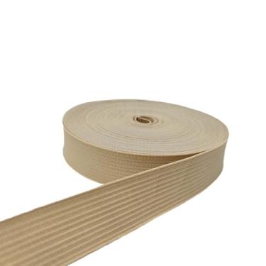 Imagem de FAYADA Faixa elástica 3/4''x10Y, corda elástica trançada dobrável para costurar máscaras, faixas de cabelo, shorts de cintura, perucas, pulseiras, punhos de edredom, projetos de artesanato DIY (Cáqui