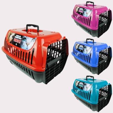 Imagem de Caixa Transporte Pet Para Cachorros Pequenos E Gatos Brinqpet, Azul