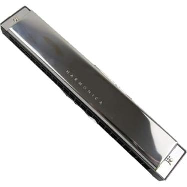 Imagem de 24 Furos Tremolo Ica Chave De C Harpa Boca Org Instrumentos Musicais Gaita Woodwind, Sliver Color