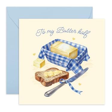 Imagem de CENTRAL 23 Cartão de amor romântico criativo - presente "To My Butter Half" para namorado, namorada, marido, esposa, mulheres, homens, parceiros, casais casados - Bready and Butter Joke - Vem com