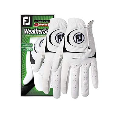 Imagem de Luvas de Golfe Masculinas FootJoy WeatherSof Grande, Branco, Mão Esquerda