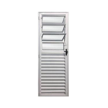 Imagem de Porta Basculante Branco E 210x80 Linha 25 Esmeralda Vidro Canelado