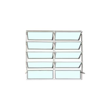 Imagem de Vitro Basculante 2 Seções Branco 100x150 Linha Esmeralda Vidro Liso