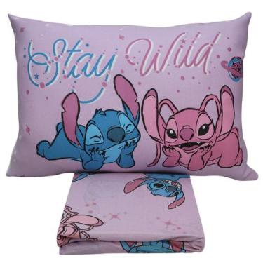 Imagem de Jogo de Cama Lençol Solteiro 2 Pçs Lilo Stitch Angel Disney