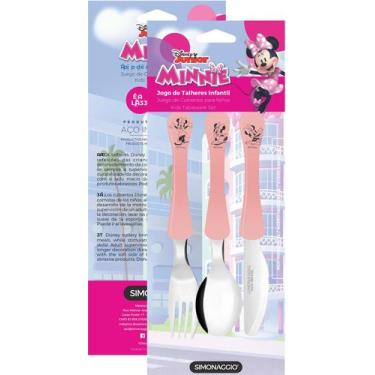 Imagem de Jogo de Talher Inox Infantil Rosa Simonaggio Cabo de Plastico Unisex D