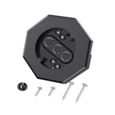 Imagem de IEUDNS Kit de montagem de de luz lateral, octogonal, profissional, com placa de montagem de parafuso para arandela de parede externa e doméstica, Preto