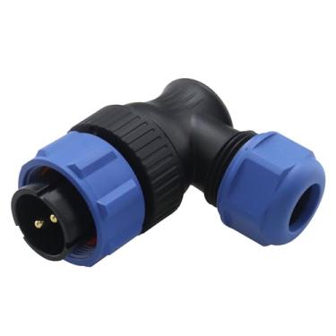 Imagem de OTOTEC Conector circular de aviação de 2 pinos RV 12V 30A compatível com Bluetti AC200MAX impermeável IP68 SP2111 conector circular de aviação de 2 pinos ângulo reto