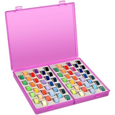 Imagem de Estojo de suporte de bobina - 66 peças Bobinas Organizador de armazenamento de linha compatível com Brother/para Singer/para Janome/para Babylock/para máquina de costura Juki e bordado (apenas caixa