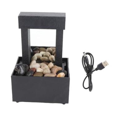 Imagem de Fonte de água de mesa interna com led Pedra LED Decorativa Decorativa Usb Fonte de mesa relaxante para Meditação de Office para casa Material de plástico 175x112x92mm