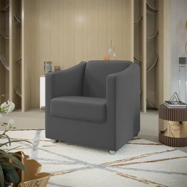 Imagem de Poltrona Decorativa Tilla Suede Cinza Dal Poz Estofados