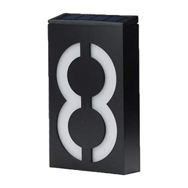 Imagem de Hyuduo LED Solar House Number Light, 6 LEDs Brancos, Wall Mount, Instalação Rápida, Crepúsculo Automático Ao Amanhecer, Com Endereço Placa Número Dígitos Placa Lâmpada, Resistente às (#8)