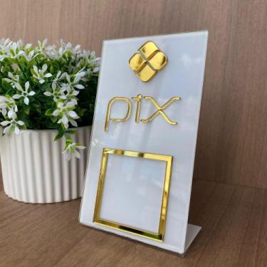 Imagem de Placa QR Code PIX Personalizada em Acrílico Luxo  Ideal para Balcão e 