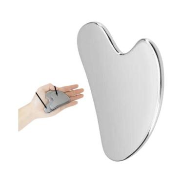 Imagem de Placa De Aço Inoxidável Gua Sha Ferramenta De Massagem Facial Placa De