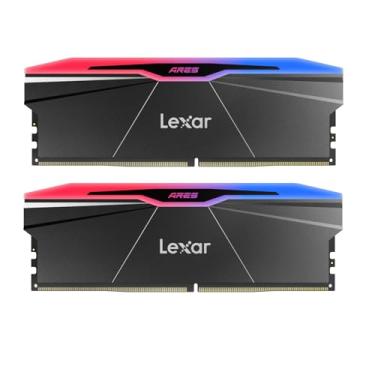 Imagem de Lexar Kit ARES Gen2 RGB DDR5 RAM 32GB (2x16GB) 6000MHz CL28, 288 pinos UDIMM Desktop Memória/PC Gaming Computer Memory para Intel XMP 3.0/Empowered by SK Hynix/CL28-36-36-68/1.4V (LD5U16G60C28BR) RGD