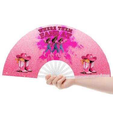 Imagem de Ventilador de botas no chão, fãs de dança de linha, ventilador de pop de dança de linha, leques dobráveis de festival grande ocidental, 66 cm (rosa)