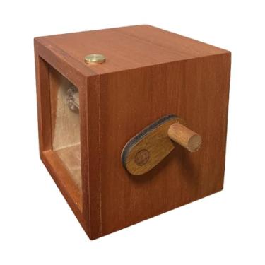 Imagem de WeiLaiKeQi Álbum de fotos Flipbook Máquina de animação de fotos com manivela Caixa de imagem flip para casamento, Marrom