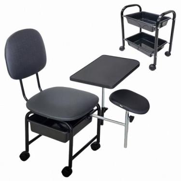 Imagem de Kit Manicure Cadeira Cirandinha com tampo articulado e Parapé removíve