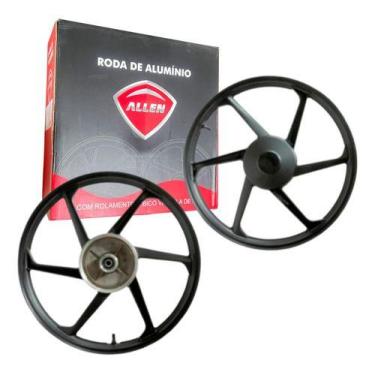 Imagem de Par De Roda Aluminio Moto Titan125 Tambor 2000 2008 6 Pontas - RR
