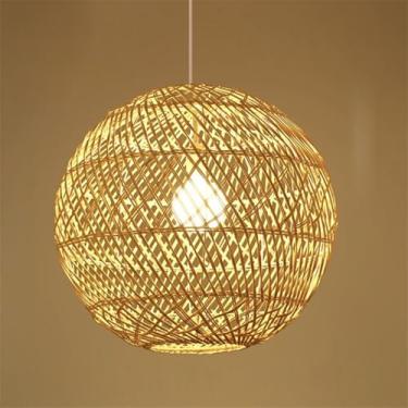 Imagem de OUFULA Contemporary Vine Art Weaving Pendant Lamp LED FashionCriatividade Restaurant Bar Counter Cafe Bar Homestay Tea Room Decoração Light (J D50CM)