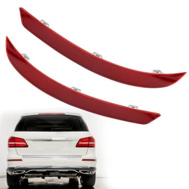 Imagem de SHOZHO A1668200474 Refletor de para-choque traseiro esquerdo e direito apto para Mercedes-Benz GL320 GL450 GL550 W166 2012-2019 GL Class Replace# 1668200374 1668200474 (traseira esquerda + barra