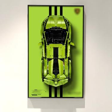 Imagem de WETCEAOM Painel De Exposição Para Supercarro Lego Technic Lamborghini Sián Fkp 37 42115, Compatível Com Carros F1, Ideias Presente Entusiastas Montagem Em Parede Carro, Tamanho: 44,5 X 74,5 Cm (Apen