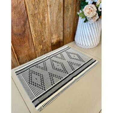 Imagem de Tapete Avulso Pequeno Zurich 67 x 46cm Tear Artesanal (Preto)