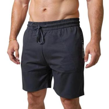 Imagem de Bermuda Fitness Masculina Poliamida Leve Sku:SP10 - R.S MODAS, Chumbo,