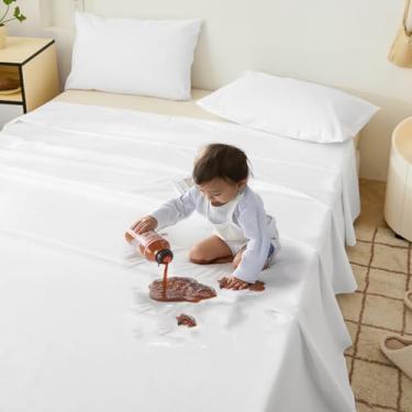 Imagem de Lençol de cama à prova d'água, protetor de móveis, lençol de cima, tamanho Queen, camada dupla, tecido TPU absorvente, respirável, protetor de colchão para incontinência, protetor de xixi para colchão