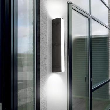 Imagem de Arandelas de parede externas de LED modernas de alumínio IP65 à prova d'água para jardim, lâmpadas de parede internas/externas, iluminação para cima e para baixo para vila, porta da frente, caminho